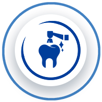 Tooth receiving a deep cleaning